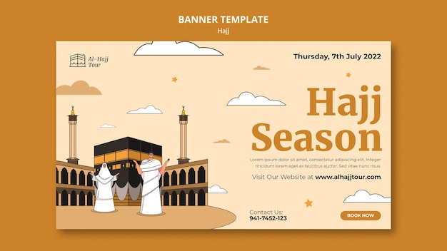 PSD gratuito diseño de plantilla de banner de hajj