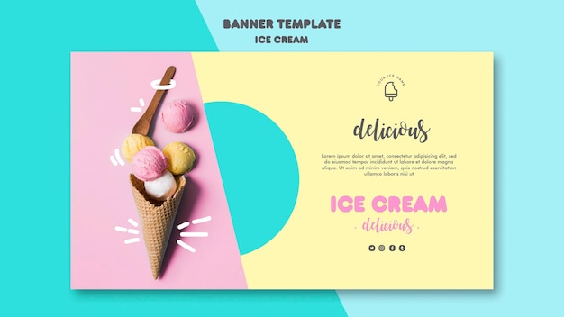 Diseño de plantilla de banner de helado