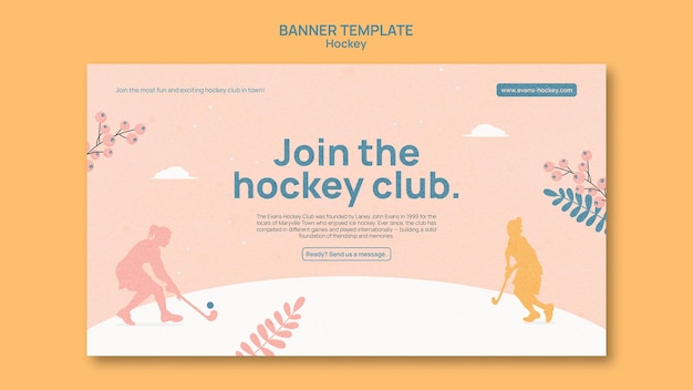 Diseño de plantilla de banner de hockey