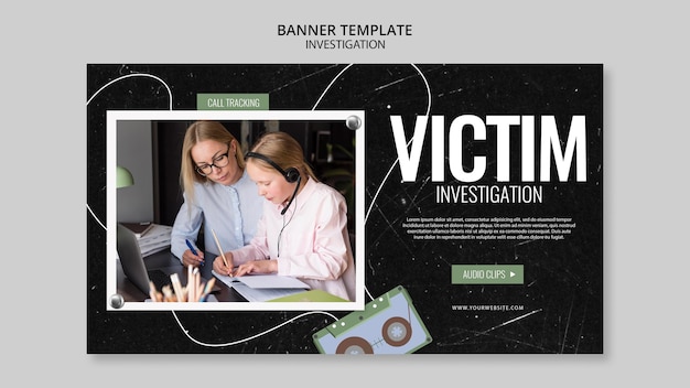 PSD gratuito diseño de plantilla de banner de investigación