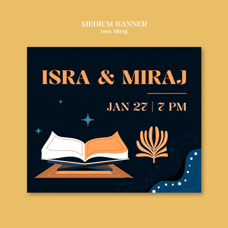 PSD gratuito diseño de plantilla de banner de isra miraj