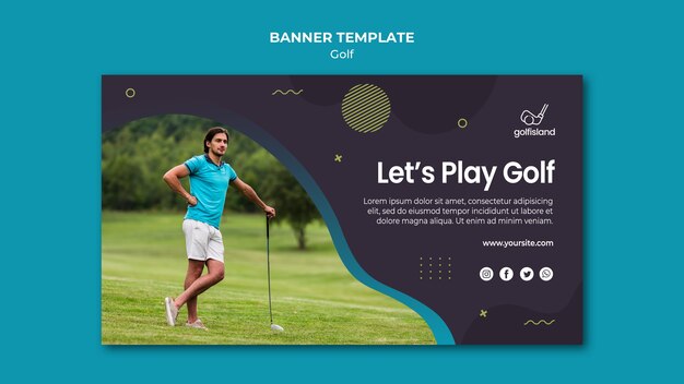 Diseño de plantilla de banner de juego de golf