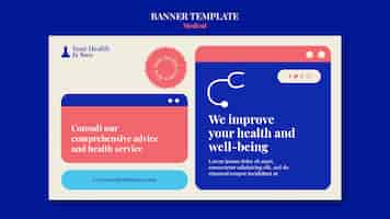 PSD gratuito diseño de plantilla de banner médico minimalista