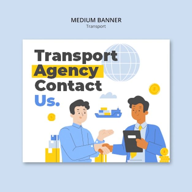 Diseño de la plantilla de banner para el medio de transporte