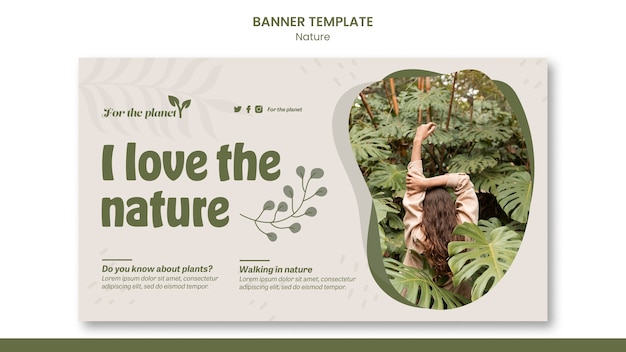 PSD gratuito diseño de plantilla de banner de naturaleza