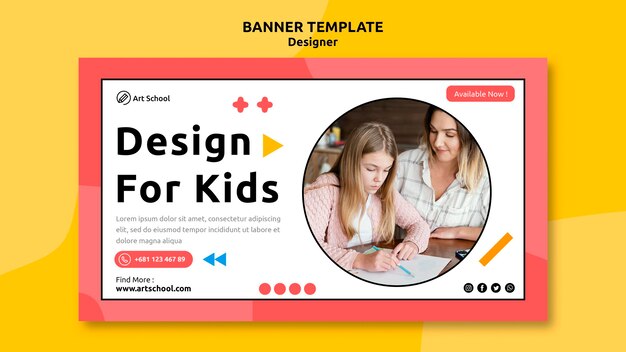 Diseño para plantilla de banner para niños