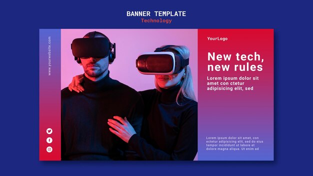 Diseño de plantilla de banner de nueva tecnología