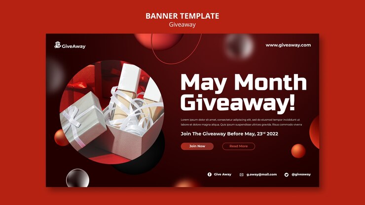 PSD gratuito diseño de plantilla de banner de sorteo