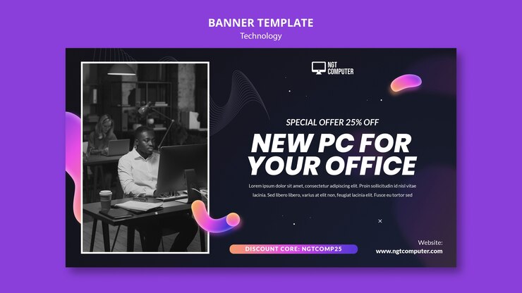 PSD gratuito diseño de plantilla de banner de tecnología
