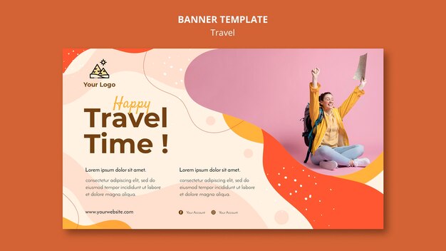Diseño de plantilla de banner de viaje