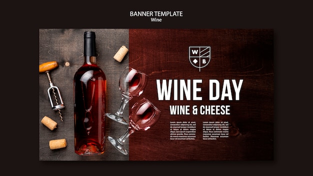 PSD gratuito diseño de plantilla de banner de vino