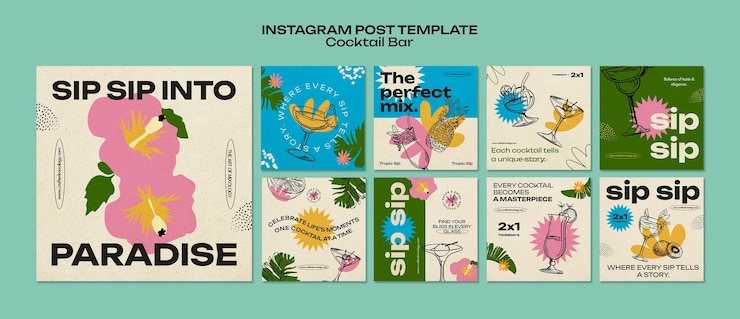 PSD gratuito diseño de plantilla de bar de cócteles