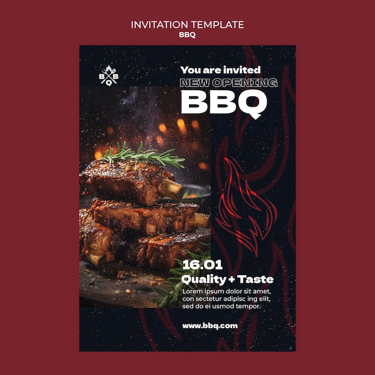 PSD gratuito diseño de plantilla de barbacoa