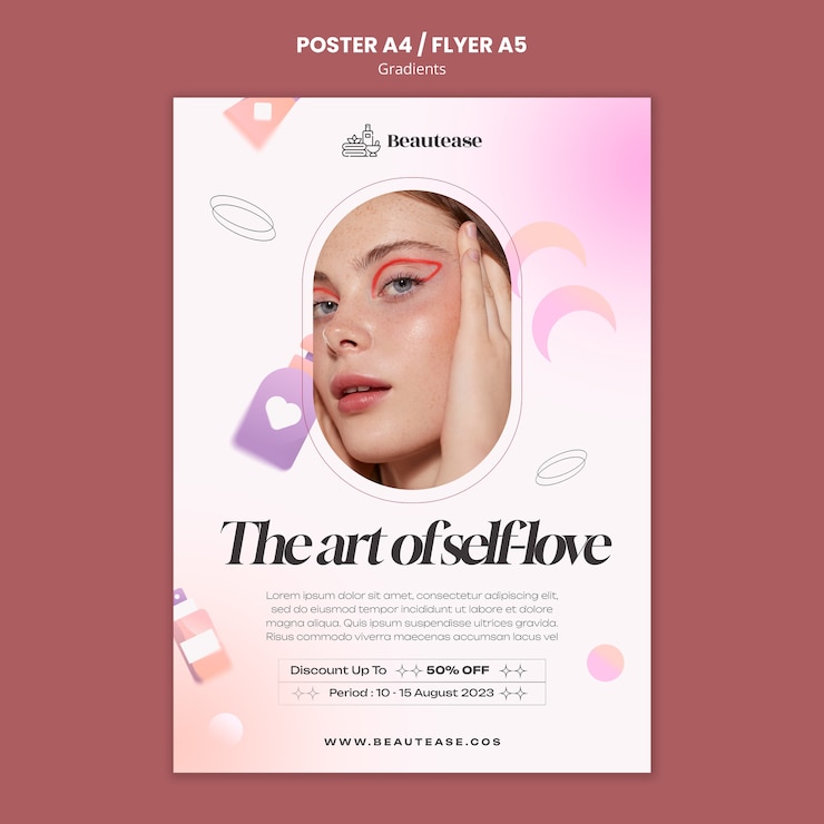 PSD gratuito diseño de plantilla de belleza de degradados
