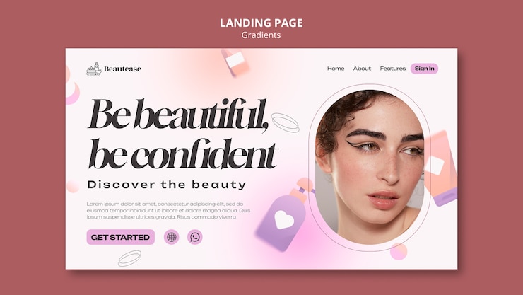 PSD gratuito diseño de plantilla de belleza de degradados