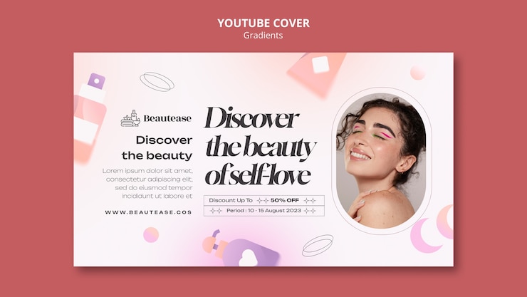 PSD gratuito diseño de plantilla de belleza de degradados