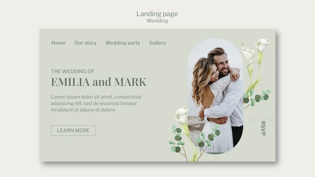 PSD gratuito diseño de plantilla de boda