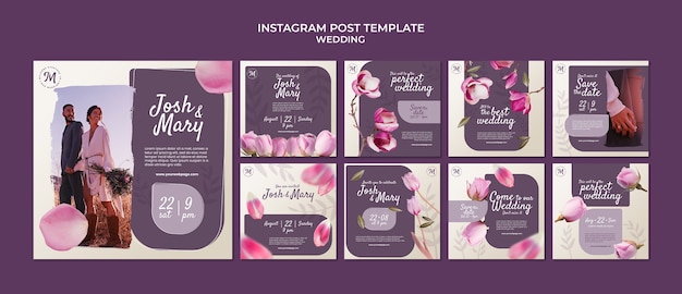 PSD gratuito diseño de plantilla de boda