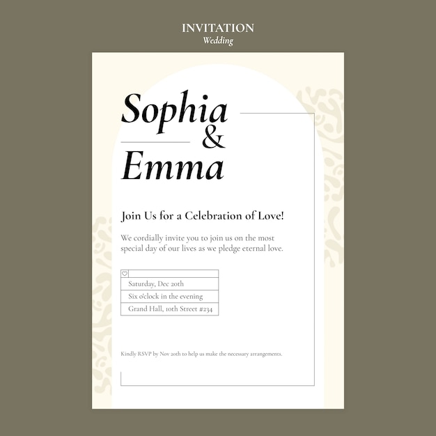 Diseño de plantilla de boda