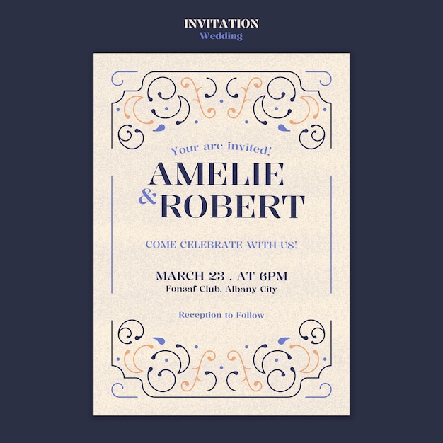 Diseño de plantilla de boda