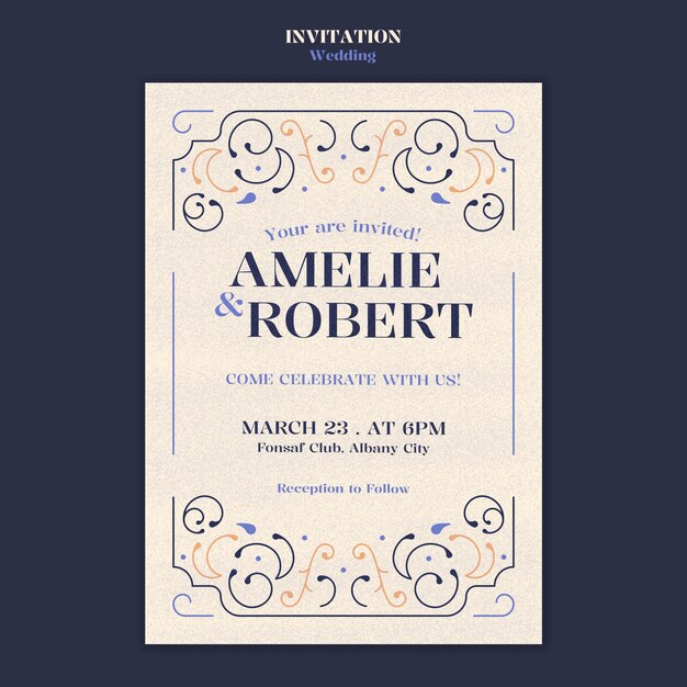 Diseño de plantilla de boda