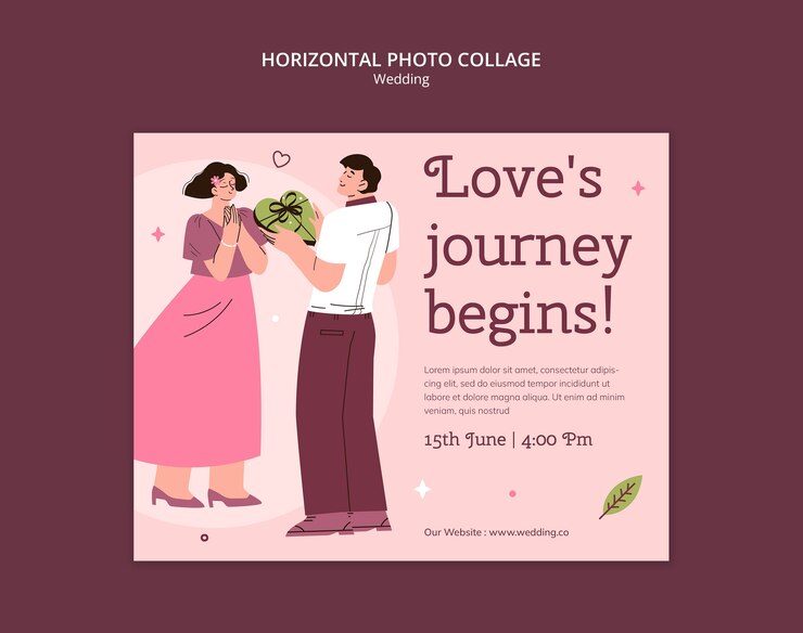 PSD gratuito diseño de plantilla de boda