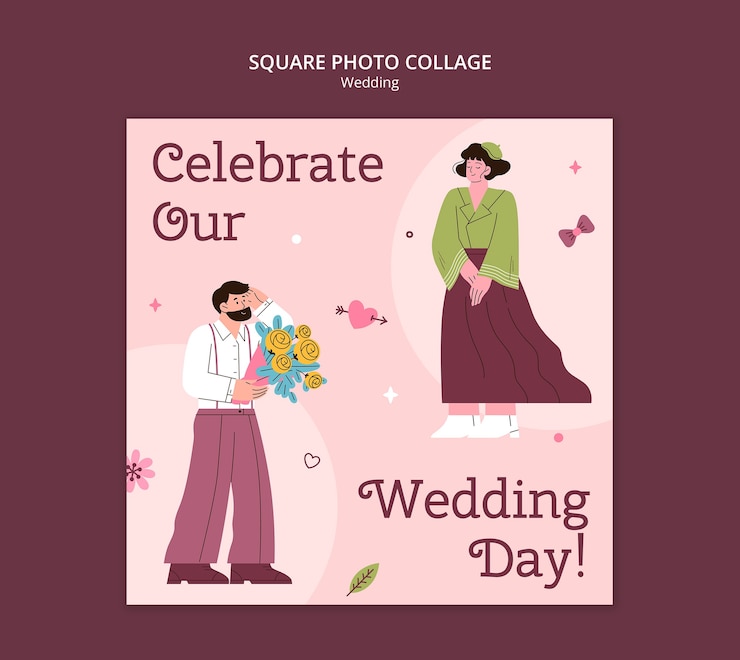 PSD gratuito diseño de plantilla de boda