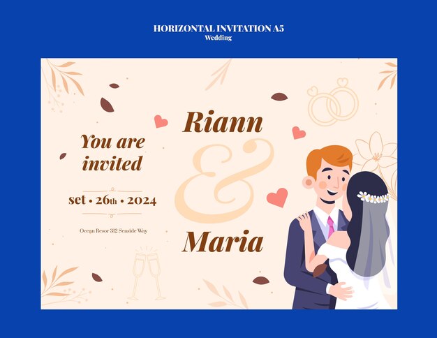 Diseño de plantilla de boda