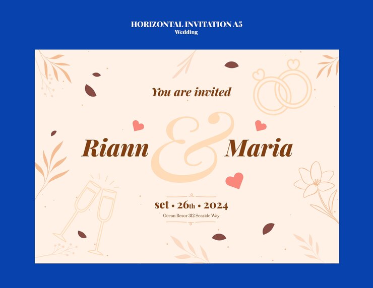 PSD gratuito diseño de plantilla de boda