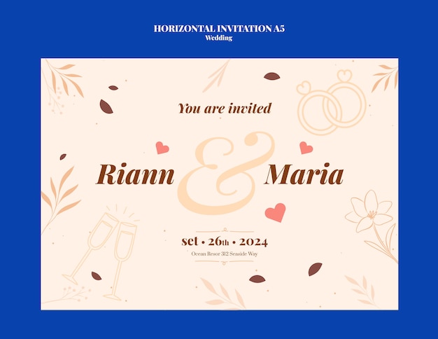 Diseño de plantilla de boda