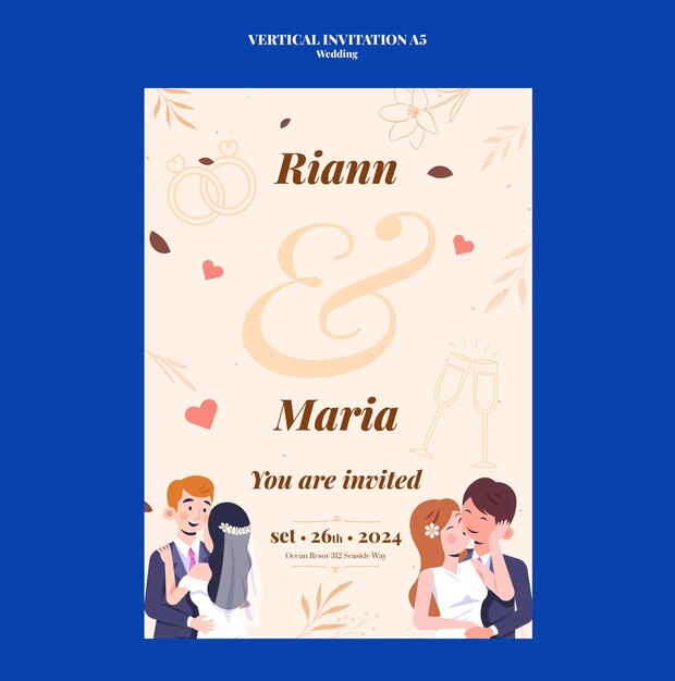 Diseño de plantilla de boda