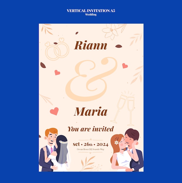 Diseño de plantilla de boda