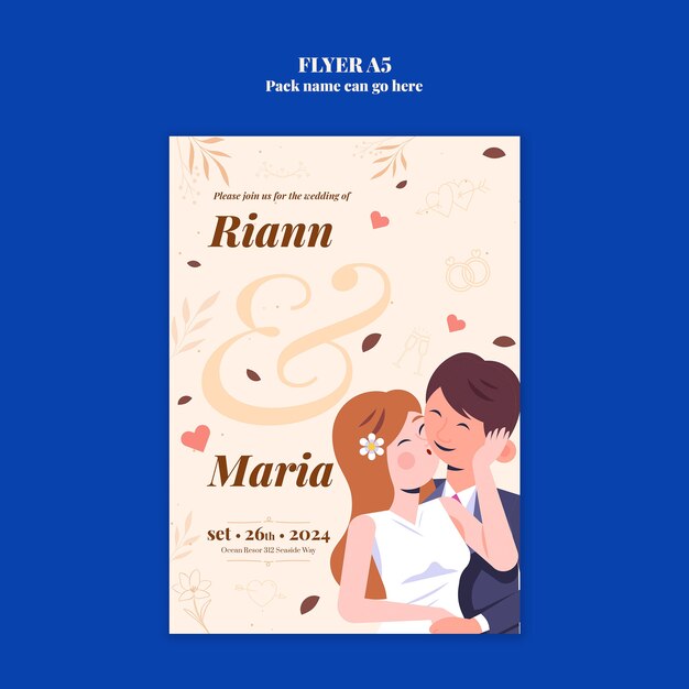 Diseño de plantilla de boda