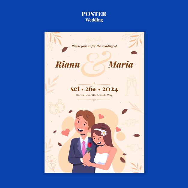 Diseño de plantilla de boda