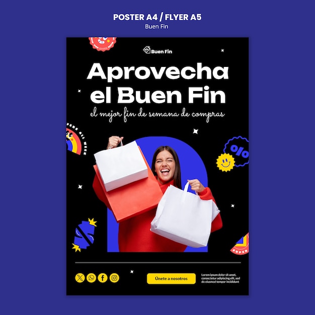 PSD gratuito diseño de plantilla de buena aleta.