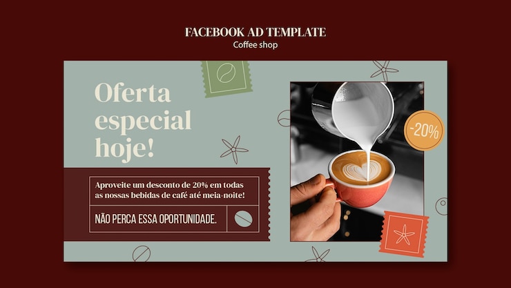 PSD gratuito diseño de plantilla de cafetería