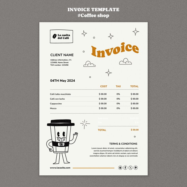PSD gratuito diseño de plantilla de cafetería