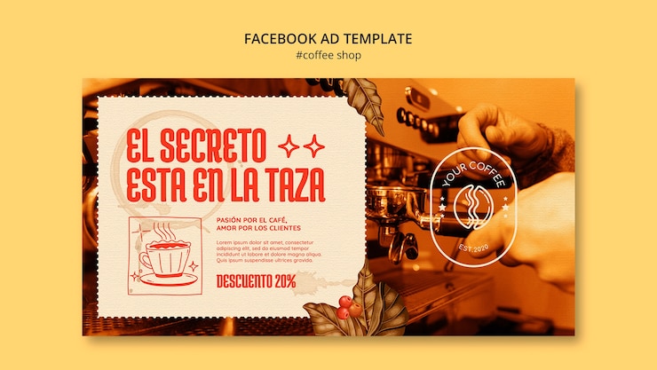 PSD gratuito diseño de plantilla de cafetería