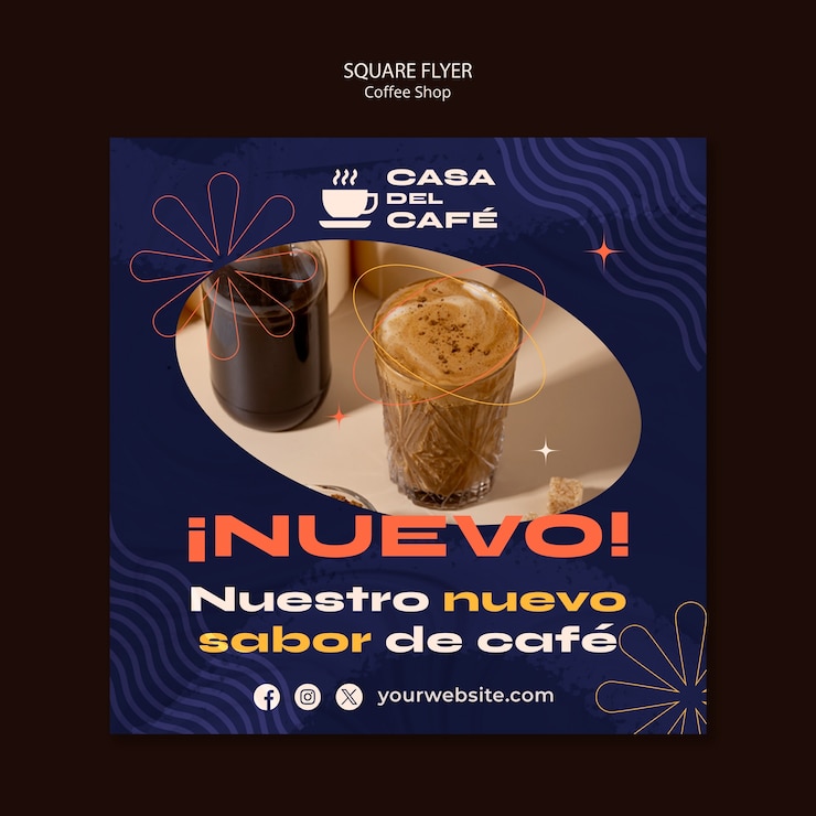 PSD gratuito diseño de plantilla de cafetería