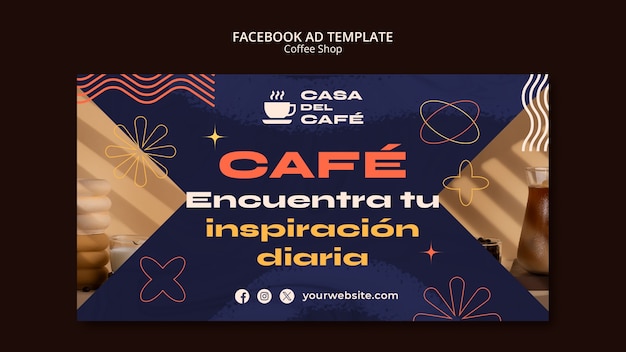 PSD gratuito diseño de plantilla de cafetería