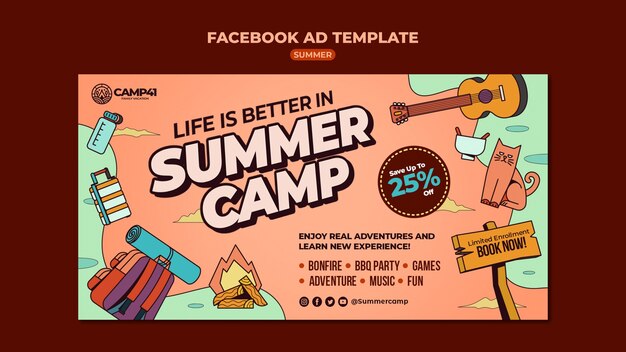 Diseño de plantilla de campamento de verano