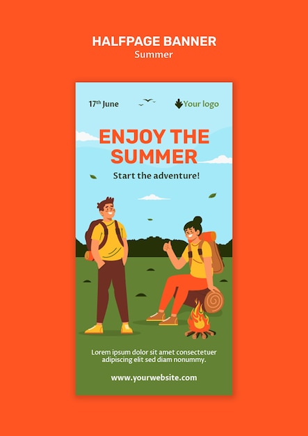 Diseño de plantilla de campamento de verano
