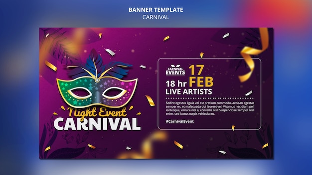 PSD gratuito diseño de plantilla de carnaval realista