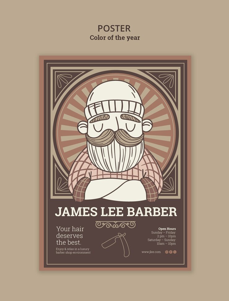 PSD gratuito diseño de plantilla de cartel de barbería