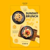 PSD gratuito diseño de plantilla de cartel de brunch