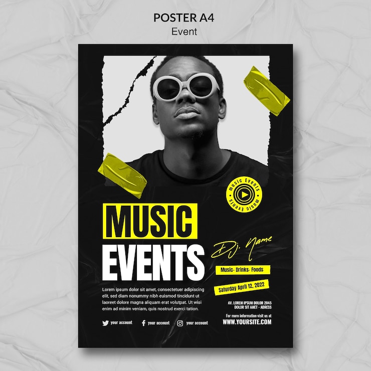 PSD gratuito diseño de plantilla de cartel de evento