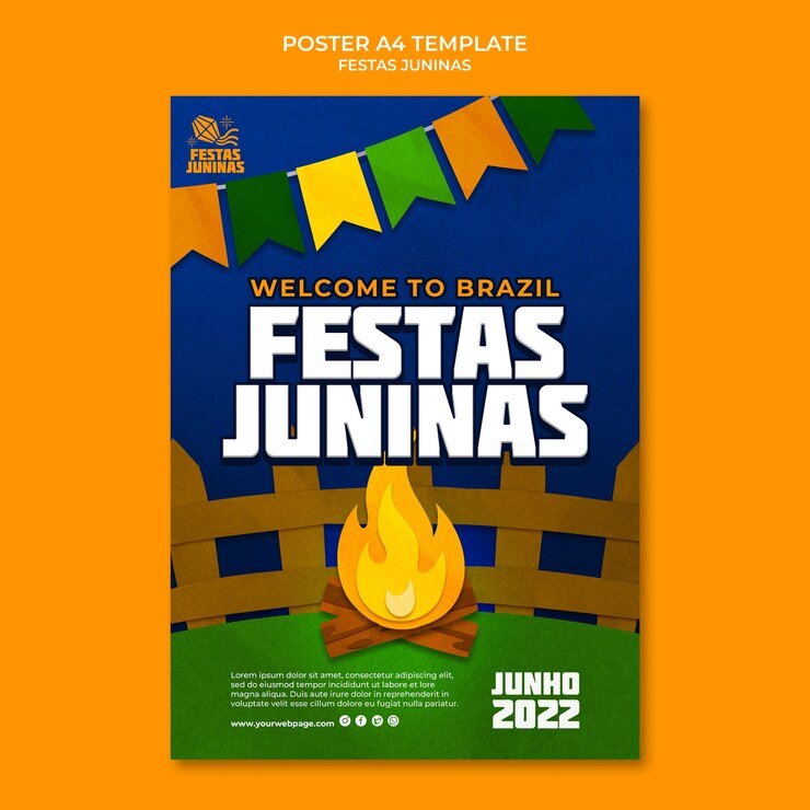 PSD gratuito diseño de plantilla de cartel de fiestas juninas