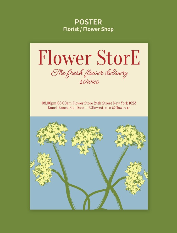 PSD gratuito diseño de plantilla de cartel de floristería