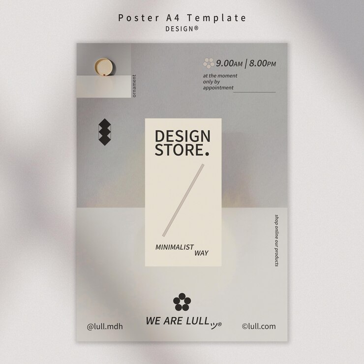 PSD gratuito diseño de plantilla de cartel interior