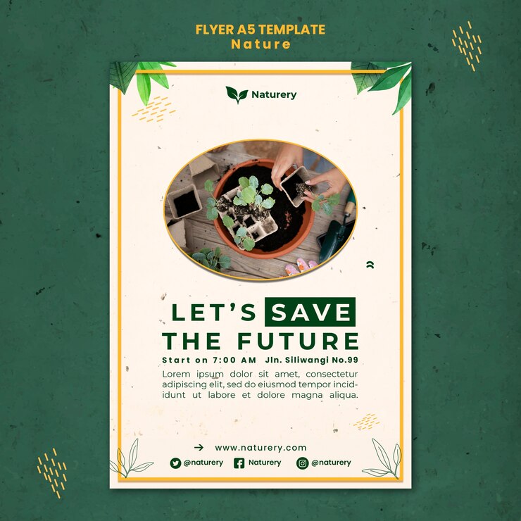 PSD gratuito diseño de plantilla de cartel de naturaleza